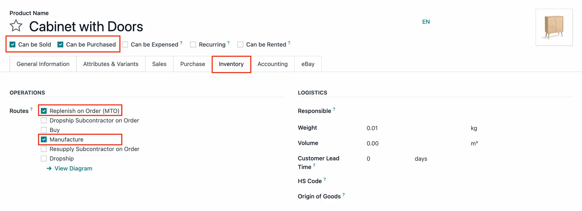 Odoo inventory wholesale
