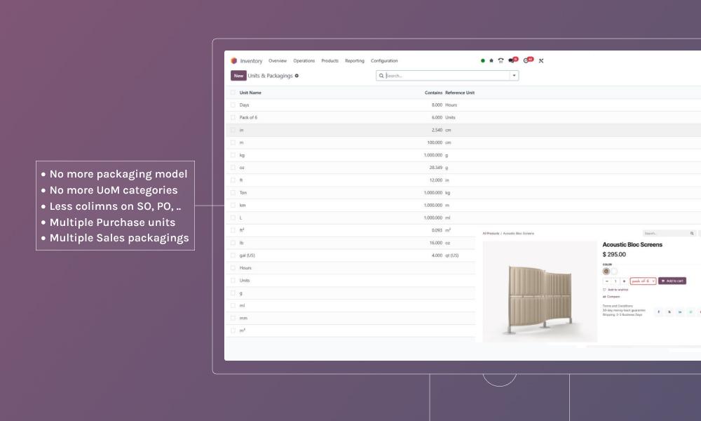 Updated inventory and purchase in Odoo 19