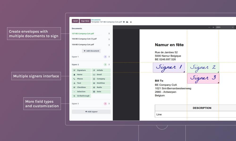 updated sign module in Odoo 19